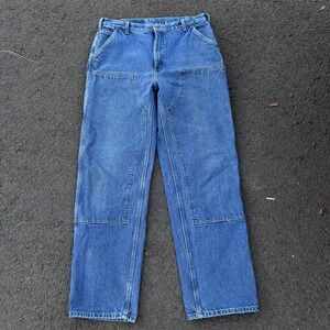 VTG Carhartt B73 DST 38x36 (Fits 36x33) Double Knee Jeans Men's Logger Pants